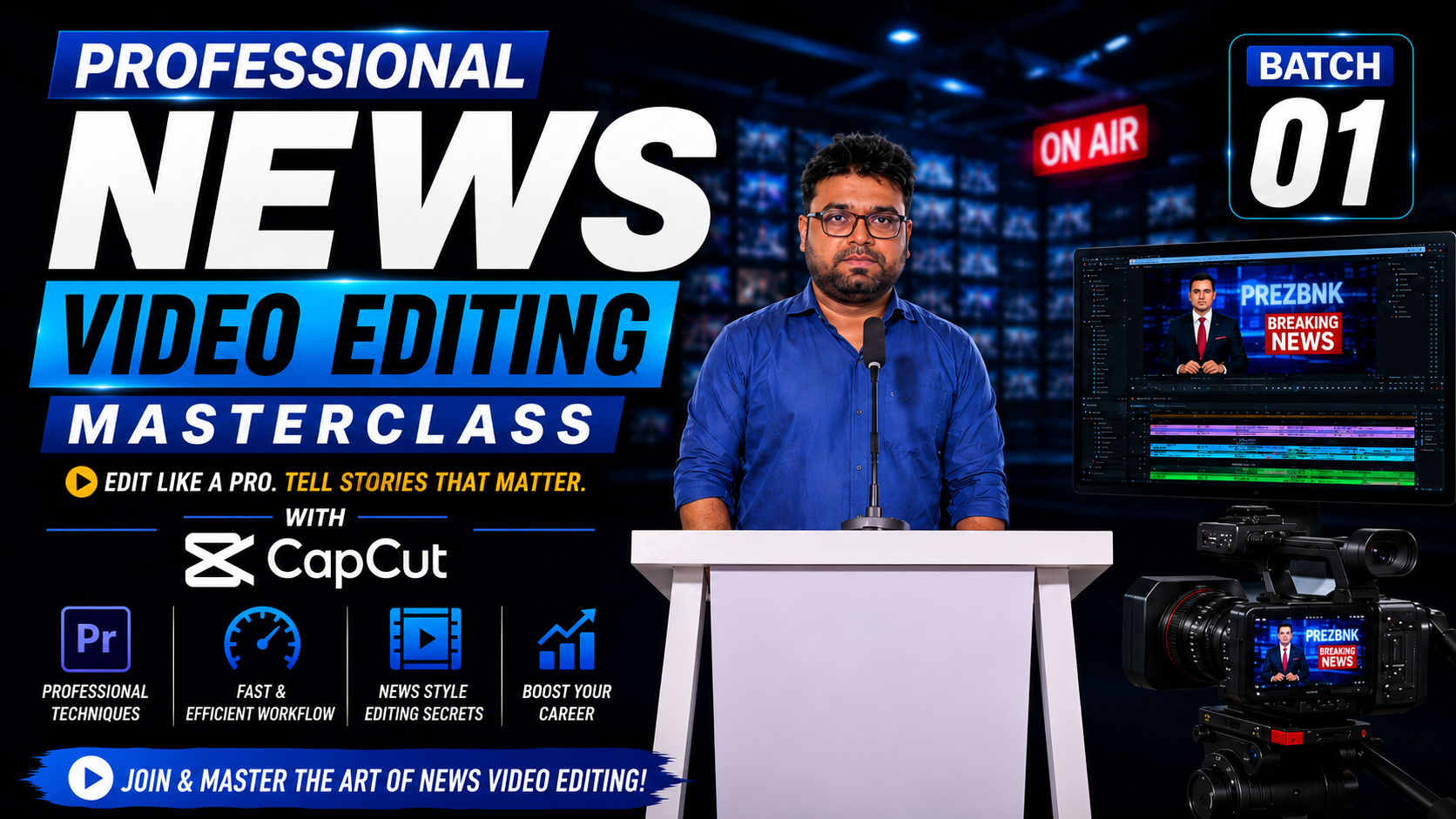 Professional news video editing masterclass with capcut- Batch 01